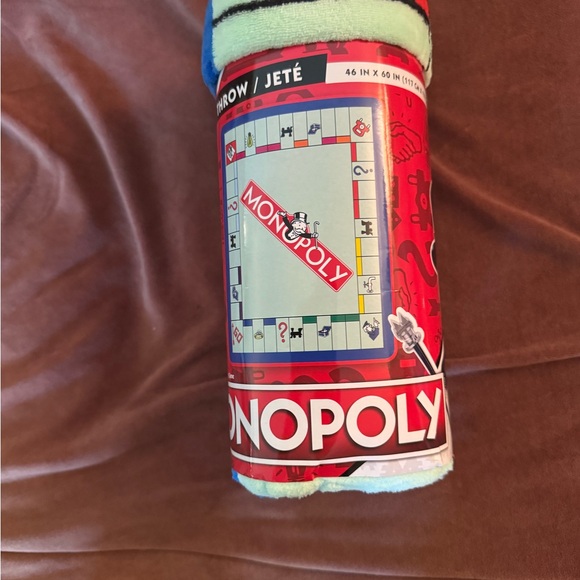 Monopoly Board Game Plush Soft Fleece Throw Blanket - Picture 1 of 3